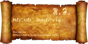 Máté Honória névjegykártya
